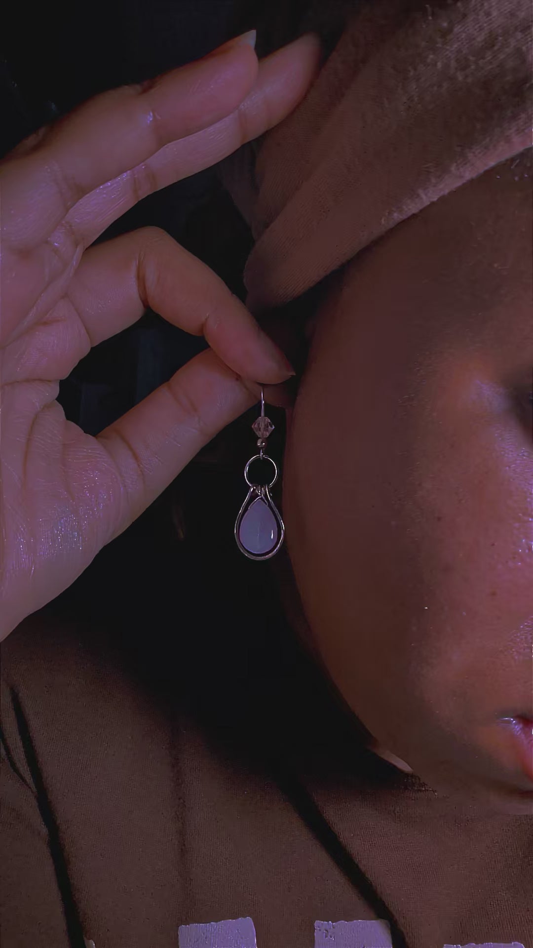 Kunzite teardrop earrings
