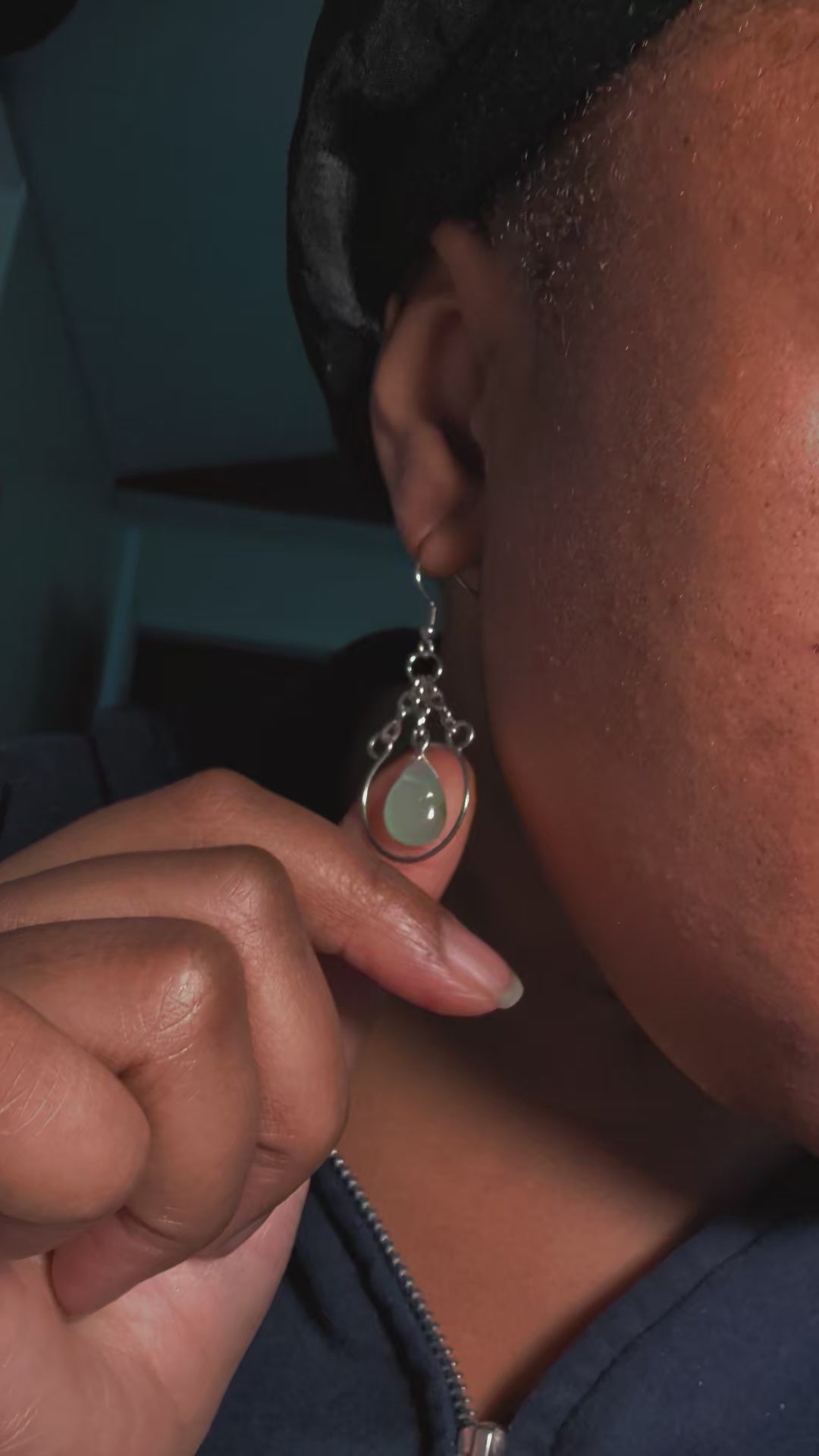 Australian chrysoprase teardrop earrings