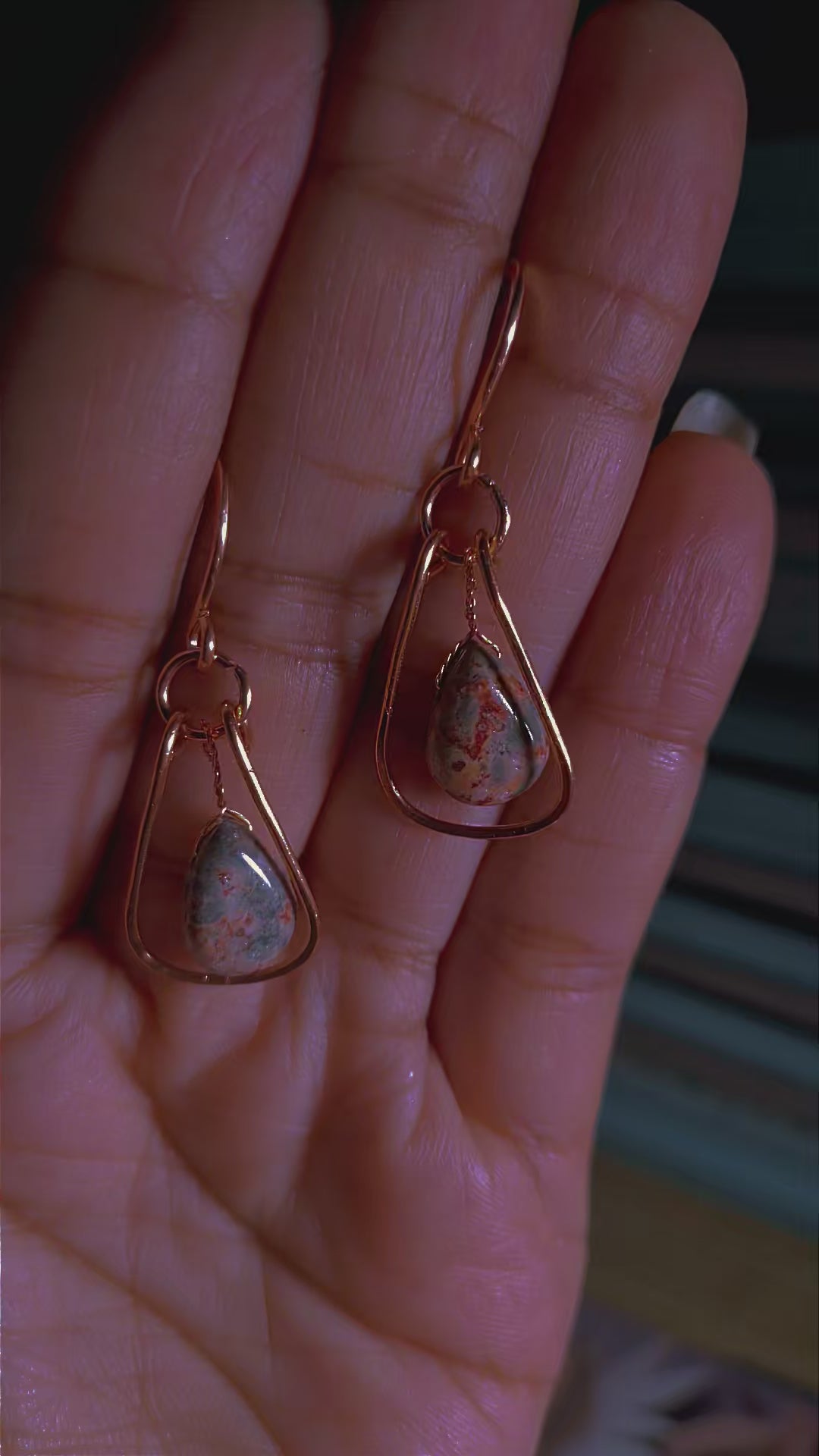 Leopard jasper teardrops