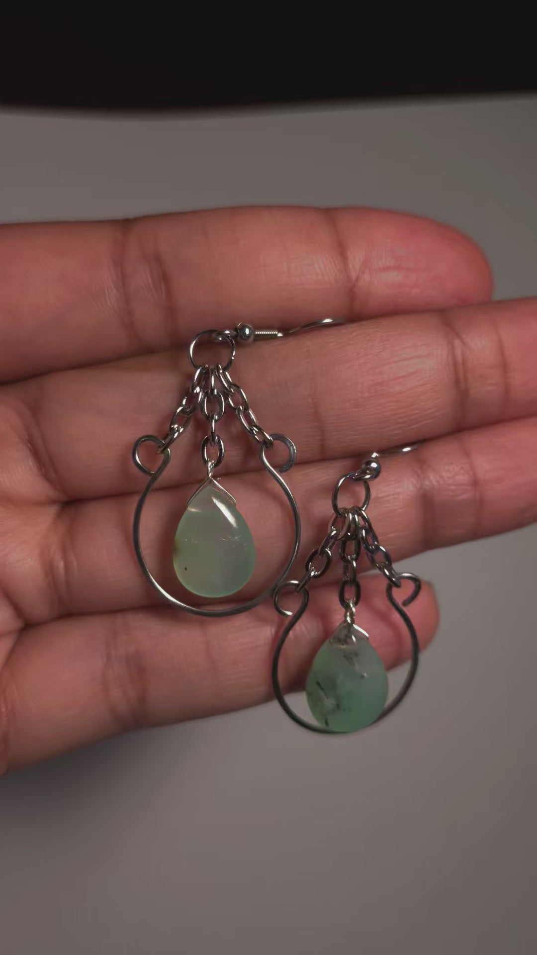 Australian chrysoprase teardrop earrings