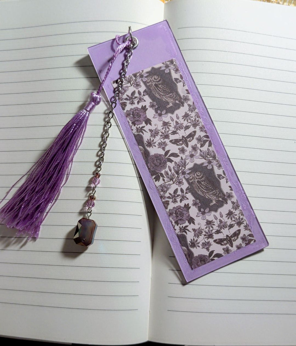 Purple owl bookmark