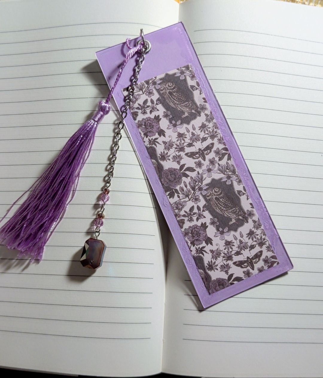 Purple owl bookmark
