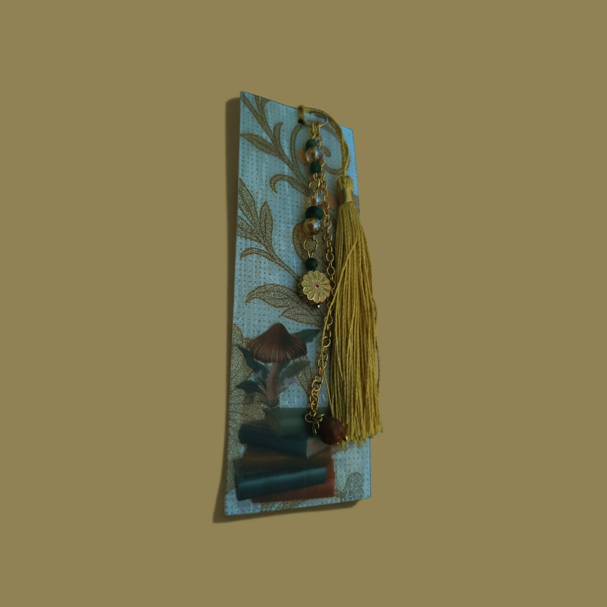 Gold and white bookmark