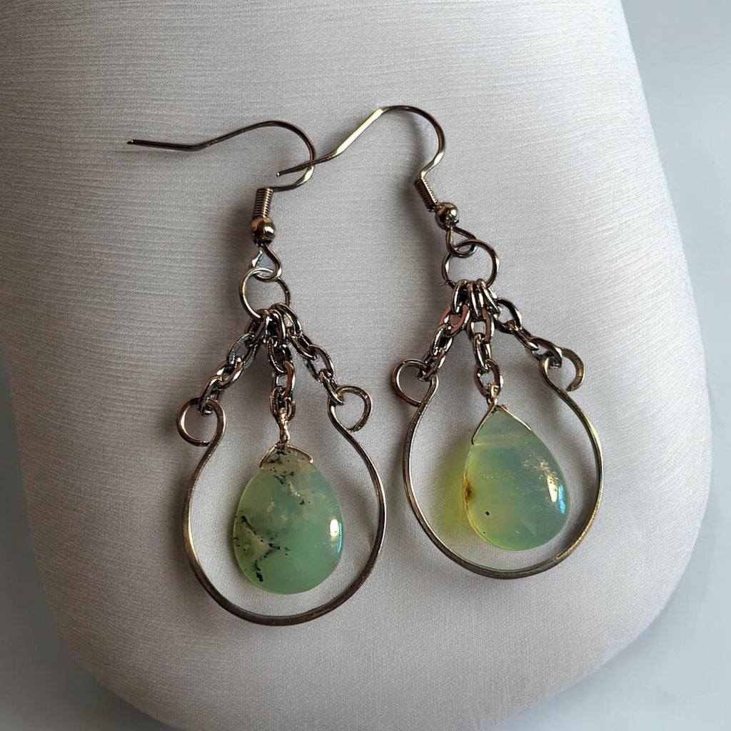 Australian chrysoprase teardrop earrings