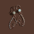 Copper Moonstone swirl earrings