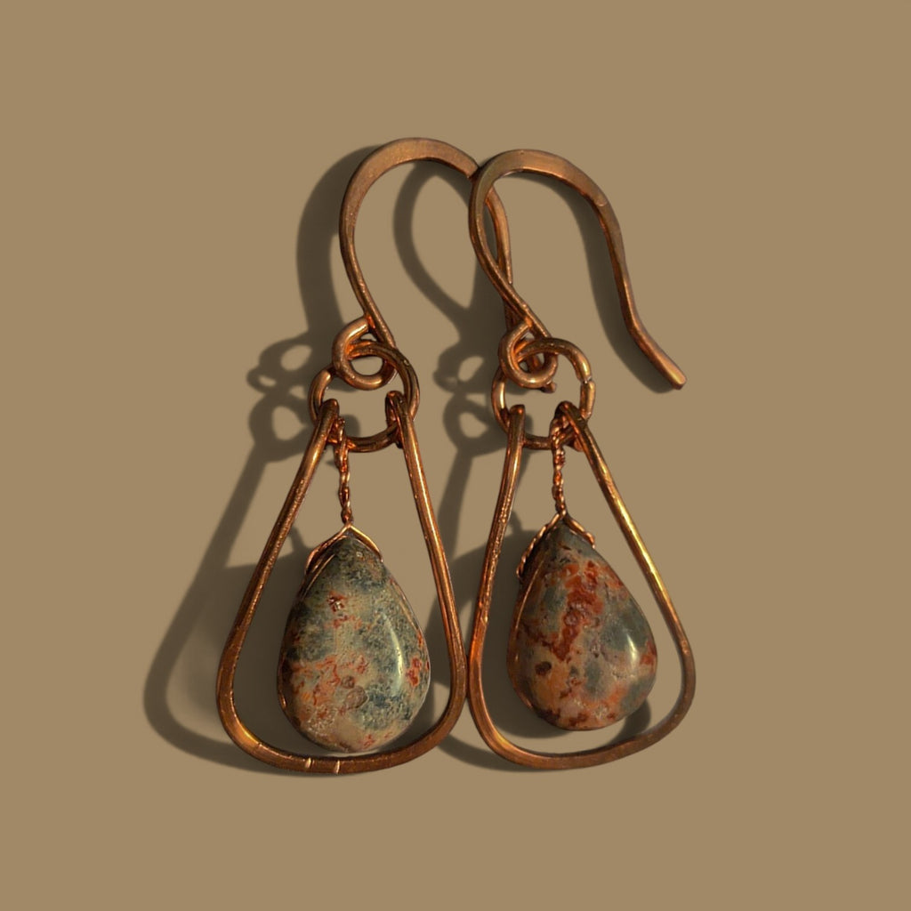 Leopard jasper teardrops