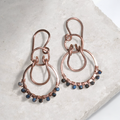 Sapphire and copper earrings
